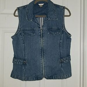 Christopher & Banks jean denim vest Sz. L NWOT